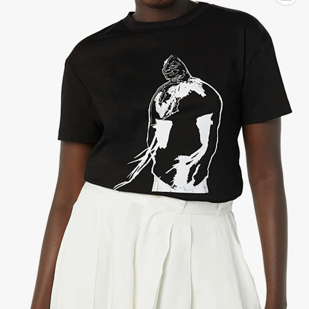 Maison Blanche All-Gender Printed T Shirt Black Short Sleeve Unisex Modern